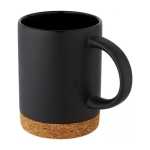 Caneca de cerâmica com base de cortiça 425 ml Contempo Cork cor preto