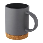 Caneca de cerâmica com base de cortiça 425 ml Contempo Cork cor cinzento-escuro