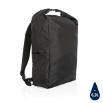 Mochila básica enrolável reciclada com AWARE Rolltop cor preto