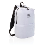 Mochilas de poliéster com logo para uso diário Everyday cor branco vista com logo