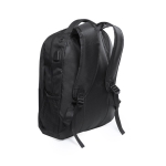 Mochila impermeável portátil de 15'', entrada auriculares Waterproof cor preto quarta vista