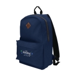 Mochila para computador personalizada de 15'' com aba Teamwork cor azul-marinho vista impressão serigrafia