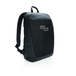 Mochilas seguras com RFID e USB Antirroubo Ingenious cor preto vista com logo