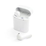 Auriculares corporativos sem fio multifuncional com microfone Pop cor branco terceira vista