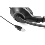 Auriculares com faixa de cabeça ajustável com microfone lateral Max cor cinzento sexta vista