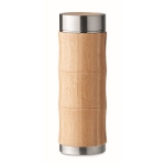 Termo de parede dupla com exterior de bambu e infusor 350ml Bamboo Tea cor madeira