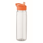 Garrafa personalizada com bocal dobrável colorido 650ml Festival rPET cor cor-de-laranja