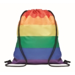 Mochila de cordão de PP com cores arco-íris Rainbow rPET cor multicolor