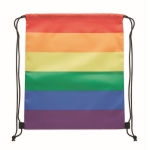 Mochila de cordão de PP com cores arco-íris Rainbow rPET cor multicolor segunda vista