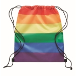 Mochila de cordão de PP com cores arco-íris Rainbow rPET cor multicolor terceira vista