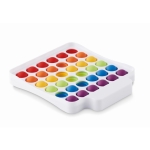 Brinquedo de relaxamento de silicone publicitário Pop It Colors cor branco