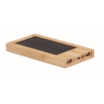 Bateria de bambu com painel solar 4.000 mAh Powercard Solar Bamboo cor madeira