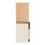 Caderno personalizado com caneta, folhas A6 pautadas Bamboo Light cor preto sexta vista