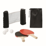 Kit de ping-pong com rede enrolável em saco Ping Pong To Go cor preto