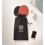 Kit de ping-pong com rede enrolável em saco Ping Pong To Go cor preto terceira vista conjunto 2