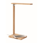 Candeeiro de mesa dobrável com luz LED e carregador de bambu Wireless cor madeira segunda vista