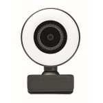 Webcam personalizada com microfone e anel luminoso Telework cor preto quinta vista