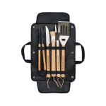 Kit de 5 utensílios para churrasco de aço com cabo de bambu Frankfurt vista principal