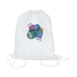 Mochila de poliéster para marcação a cor bem garrida Sublim White cor branco quarta imagem com logo