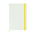 Caderno branco com elástico colorido, folhas A5 lisas White Colors cor amarelo