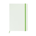 Caderno branco com elástico colorido, folhas A5 lisas White Colors cor verde-claro