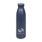 Garrafa térmica personalizada com tampa de borracha 500ml Trendy cor azul imagem com logo