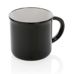 Caneca de cerâmica vintage bicolor de 280ml Basic Bicolor cor preto