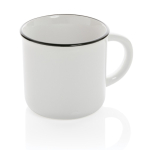 Caneca de cerâmica vintage bicolor de 280ml Basic Bicolor cor branco