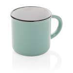 Caneca de cerâmica vintage bicolor de 280ml Basic Bicolor cor verde menta