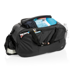 Saco de viagem e desporto reciclado com grande abertura Swiss Peak cor preto sexta vista