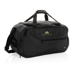 Saco de viagem e desporto reciclado com grande abertura Swiss Peak cor preto vista com logo