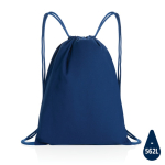 Mochila de cordão de algodão reciclado 145 g com AWARE Greeny cor azul