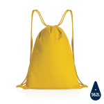 Mochila de cordão de algodão reciclado 145 g com AWARE Greeny cor amarelo