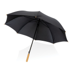 Guarda-chuva em pongee RPET 190T com pega de bambu ø120 Bamboo Max cor preto quarta vista