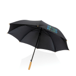 Guarda-chuva em pongee RPET 190T com pega de bambu ø120 Bamboo Max cor preto vista principal