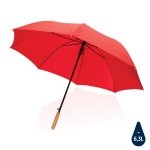 Guarda-chuva em pongee RPET 190T com pega de bambu ø120 Bamboo Max cor vermelho