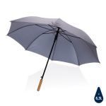 Guarda-chuva em pongee RPET 190T com pega de bambu ø120 Bamboo Max cor cinzento-escuro