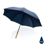 Guarda-chuva em pongee RPET 190T com pega de bambu ø120 Bamboo Max cor azul-marinho