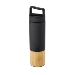 Garrafa térmica com detalhe de bambu e pega 540ml Térmica Bamboo cor preto terceira vista