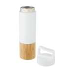 Garrafa térmica com detalhe de bambu e pega 540ml Térmica Bamboo cor branco segunda vista