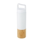 Garrafa térmica com detalhe de bambu e pega 540ml Térmica Bamboo cor branco terceira vista