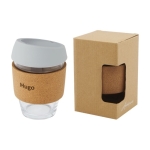 Copo de vidro com pega de cortiça de 360ml Takeaway Cork Grip cor cinzento