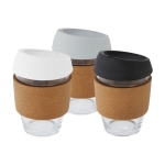 Copo de vidro com pega de cortiça de 360ml Takeaway Cork Grip cor cinzento segunda vista várias cores