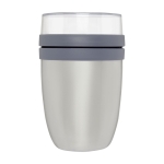 Lancheira térmica personalizada 700ml MEPAL Ellipse Breakfast cor prateado segunda vista frontal