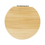 Espelho de bolso compacto de bambu com pequeno compartimento Bamboo cor natural terceira vista