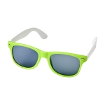 Óculos de sol com logo bicolor com hastes brancas White Temples cor verde-lima