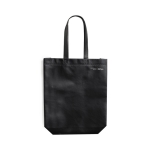 Saco de non-woven reciclado com fole 120 g/m2 Carry Recycled cor preto primeira vista