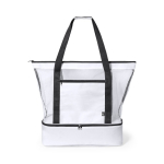 Saco para as compras ou para praia rPET 600D com bolsa de rede Coolbag cor branco primeira vista