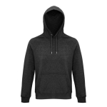 Sweatshirt unisexo ecológica com capuz 280 g/m2 Stellar cor grafite sexta vista