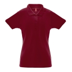 Polo publicitário para mulher, algodão e poliester 200 g/m2 THC Berlin cor bordeaux primeira vista